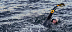 Athlete swimming in the open water